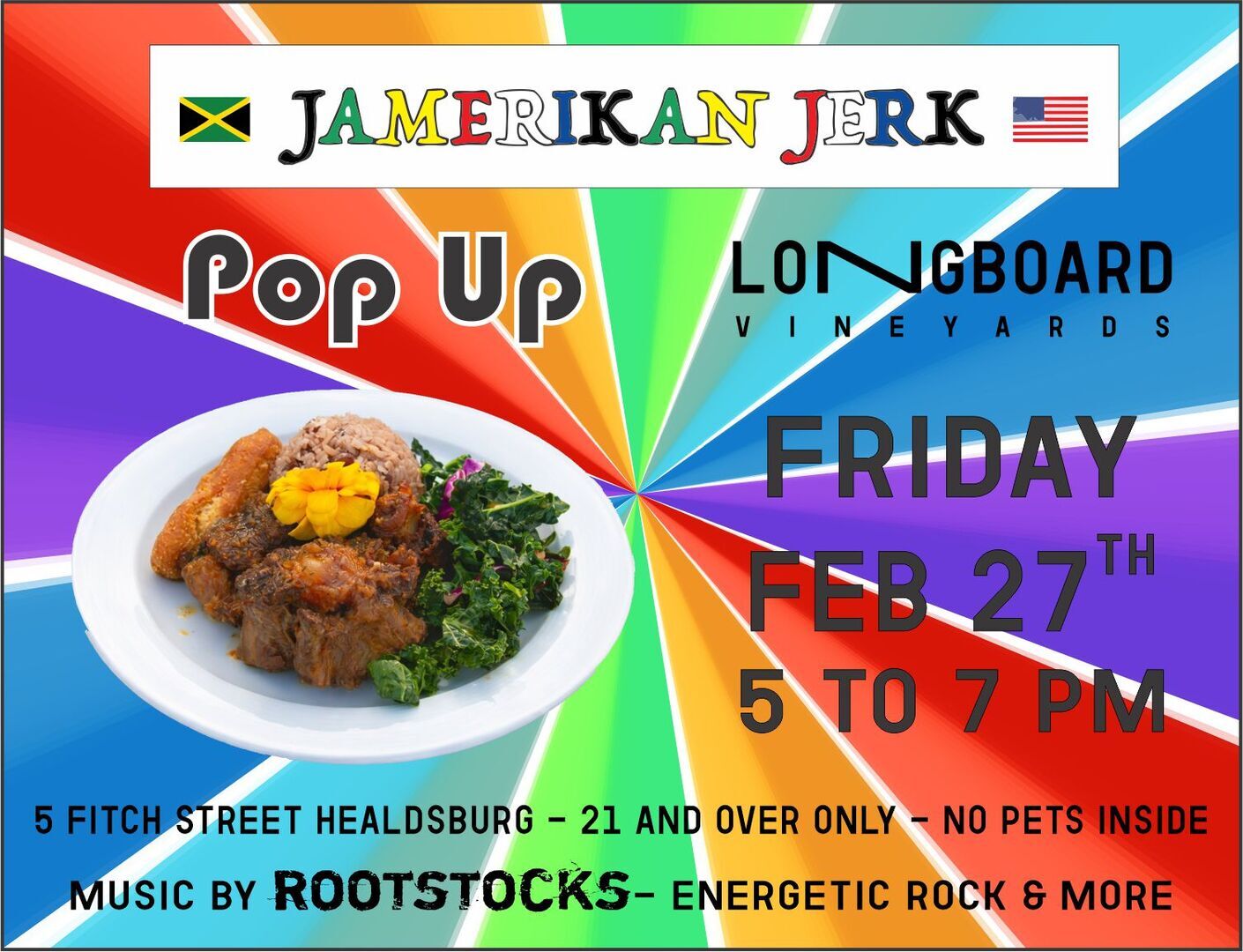 Friday Night Wine, Dine, & Dance with Rootstocks & Jamerikan Jerk - Friday Night Wine, Dine, & Dance with Rootstocks & Jamerikan Jerk