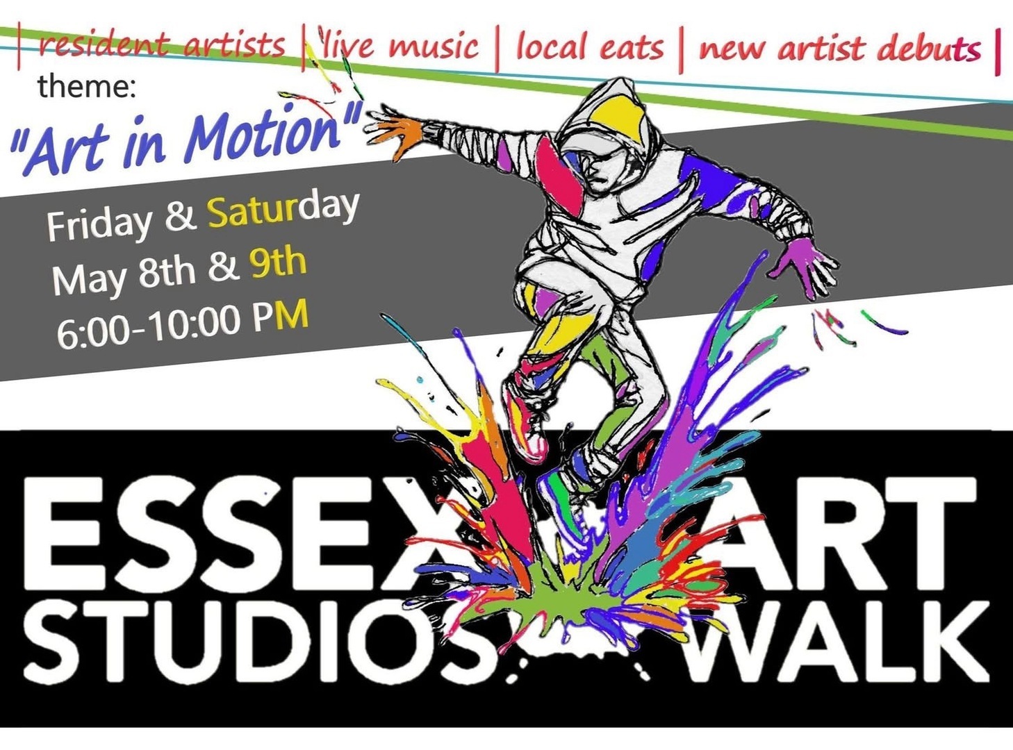 Essex Studios Spring 2026 ArtWalk May 8 & 9 from 6 - 10 pm Both Nights