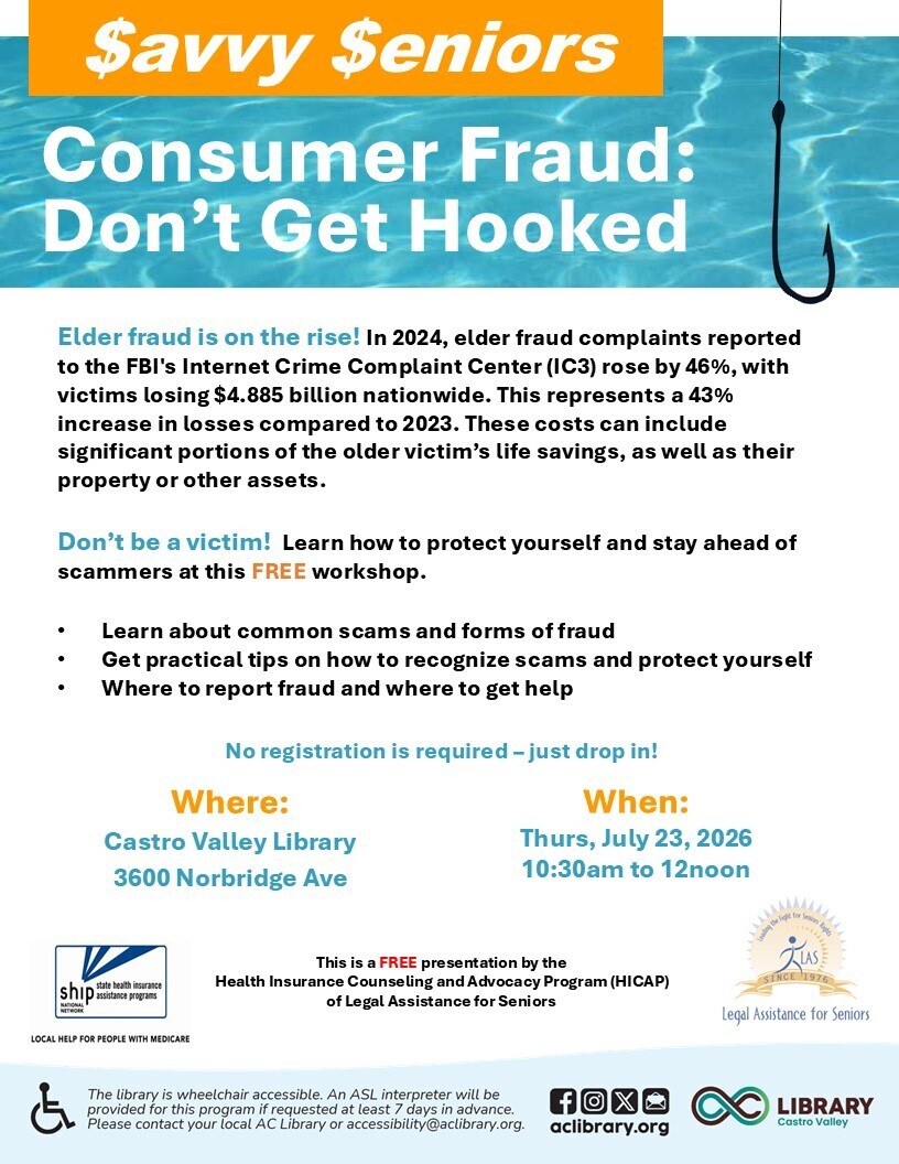 CONSUMER FRAUD WORKSHOP at Castro Valley Library