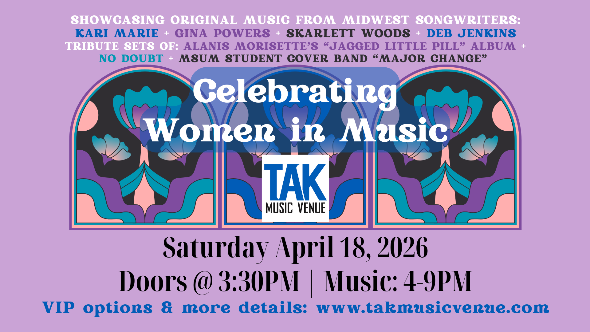 Celebrating Women in Music: local performers playing original & cover sets