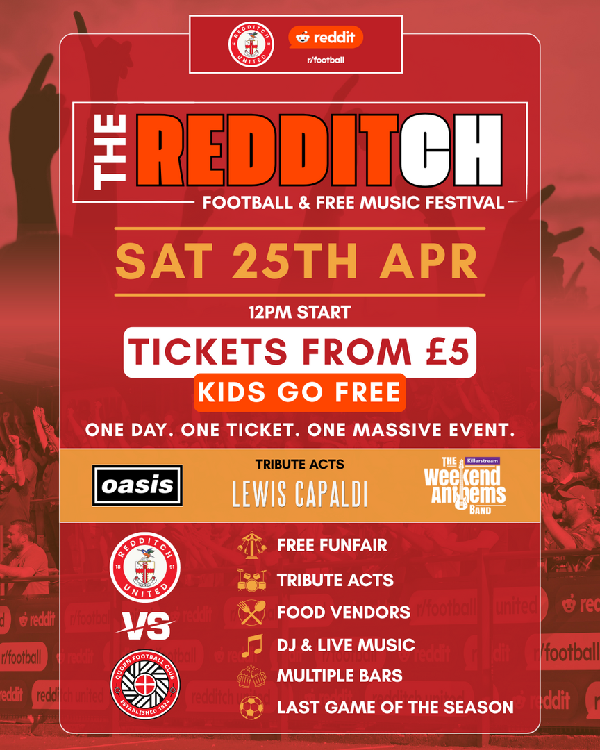 The Redditch Football & FREE Music Festival - The Redditch Football & FREE Music Festival