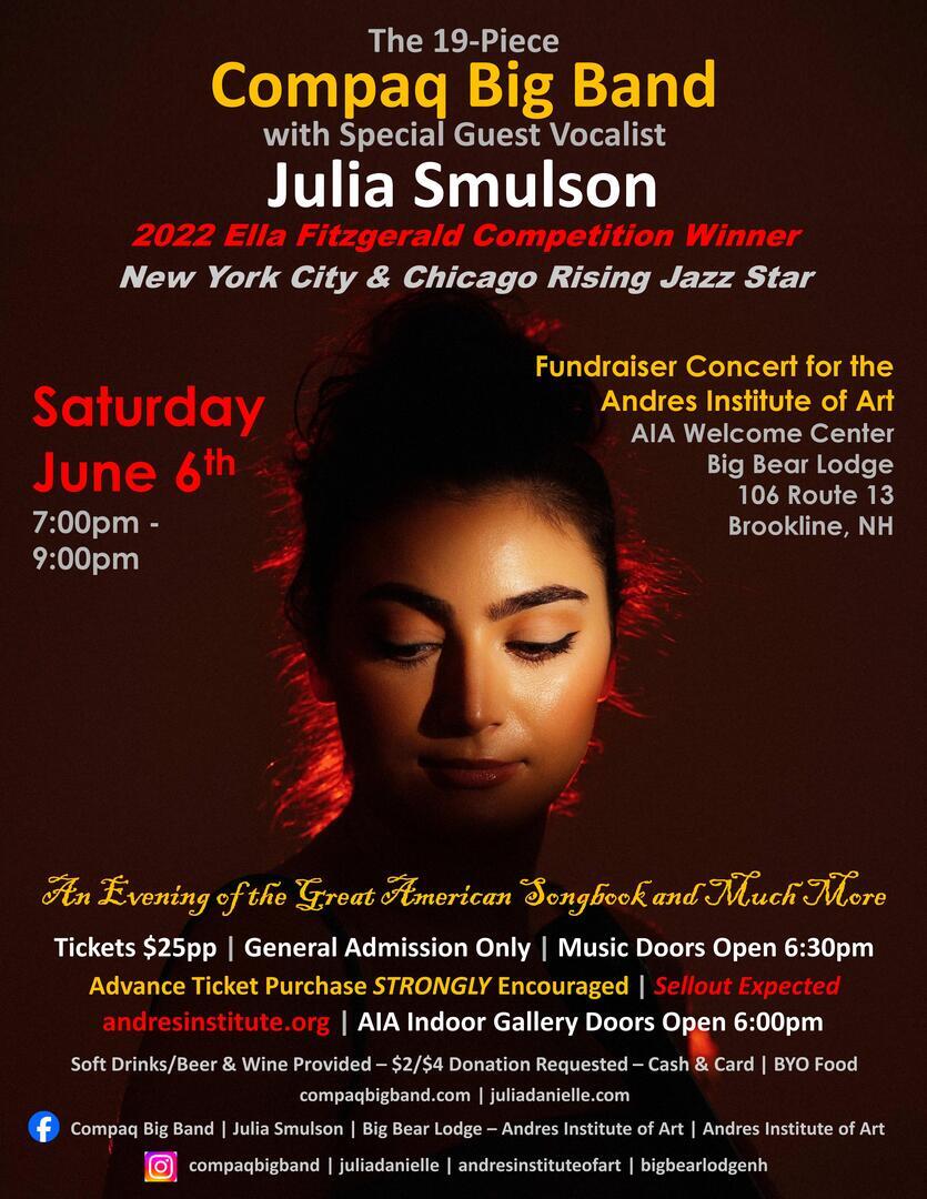 19-Piece Compaq Big Band with Special Guest Vocalist Julia Smulson at AIA Fundraiser Concert