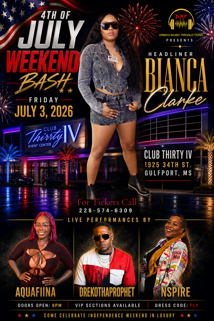 4th of July Weekend Bash w/ Bianca Clarke & Friends