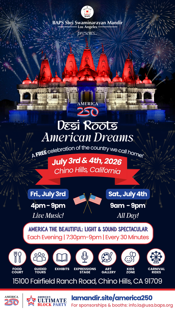 America 250 @ BAPS Hindu Temple - America 250 @ BAPS Hindu Temple