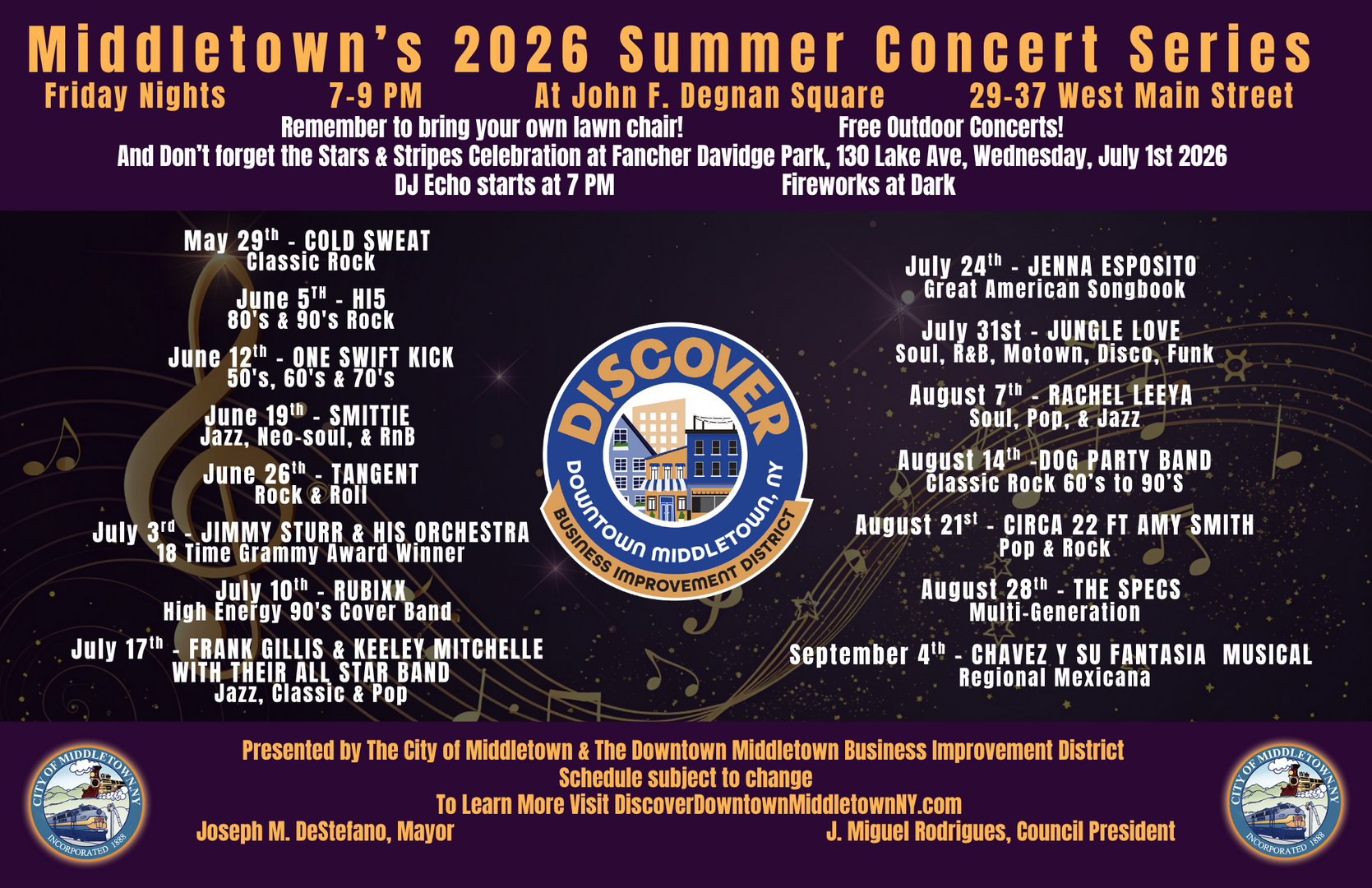 Middletown 2026 Summer Concert Series