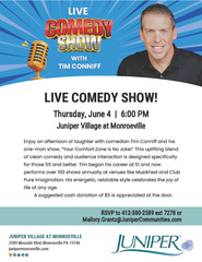 LIVE Comedy Show with Tim Conniff at Juniper Village at Monroeville!