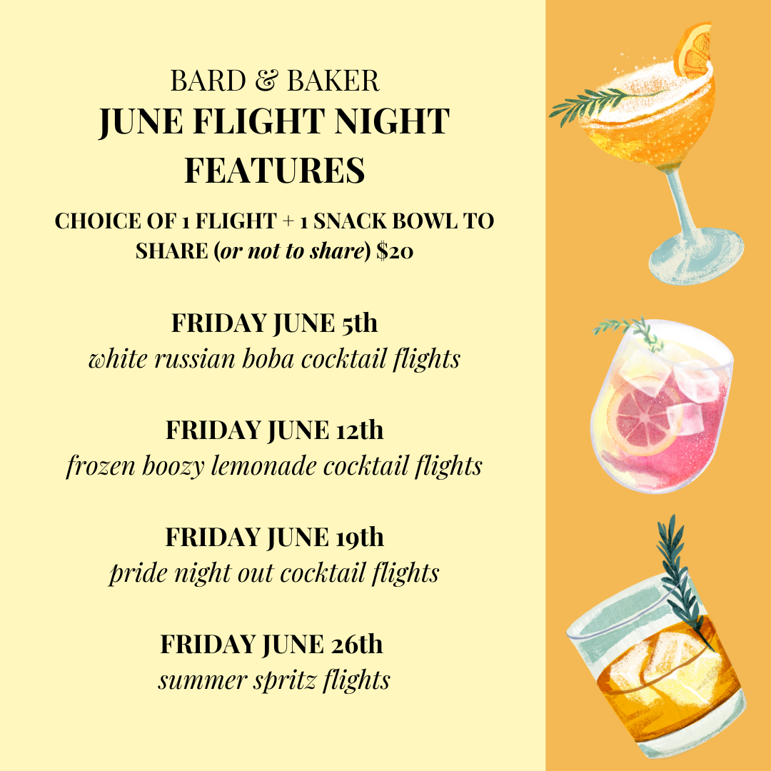 Flight Night Friday: Pride Night Out Cocktail Flights at Bard & Baker in Troy - Flight Night Friday: Pride Night Out Cocktail Flights at Bard & Baker in Troy