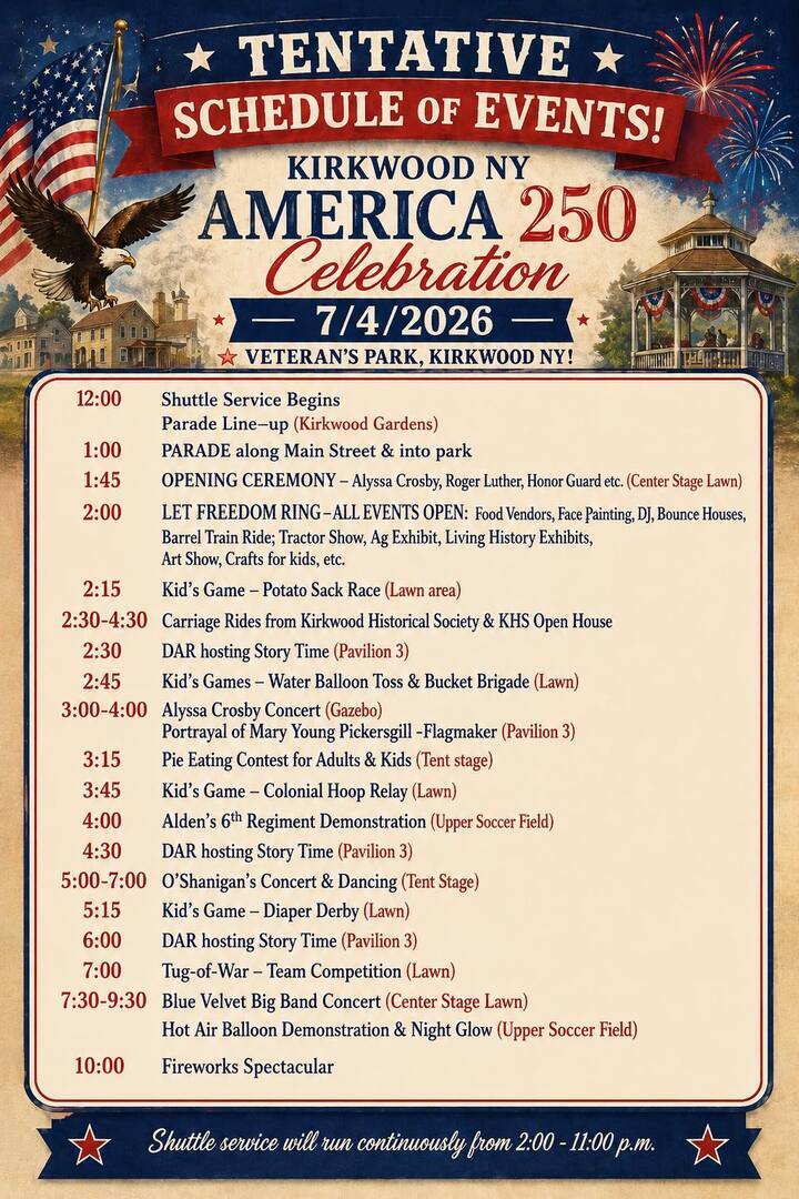 Kirkwood NY America 250 Celebration