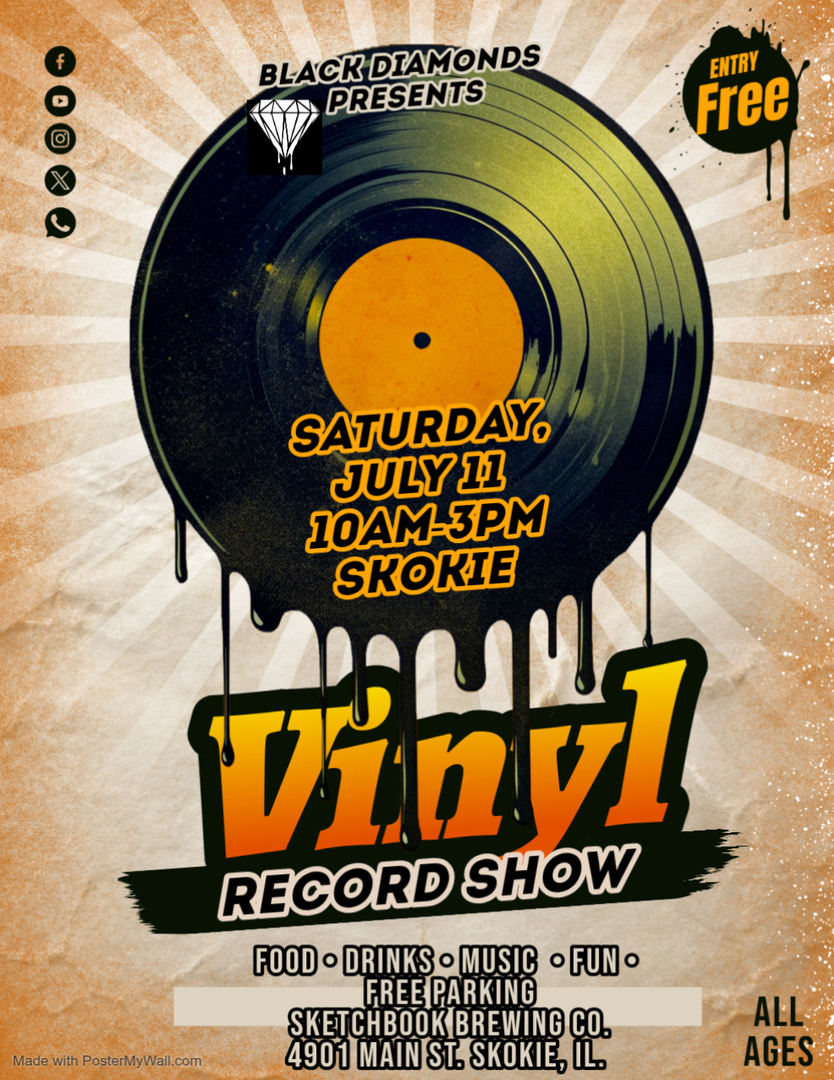 SKOKIE VINYL RECORD SHOW SATURDAY, JULY 11th 2026