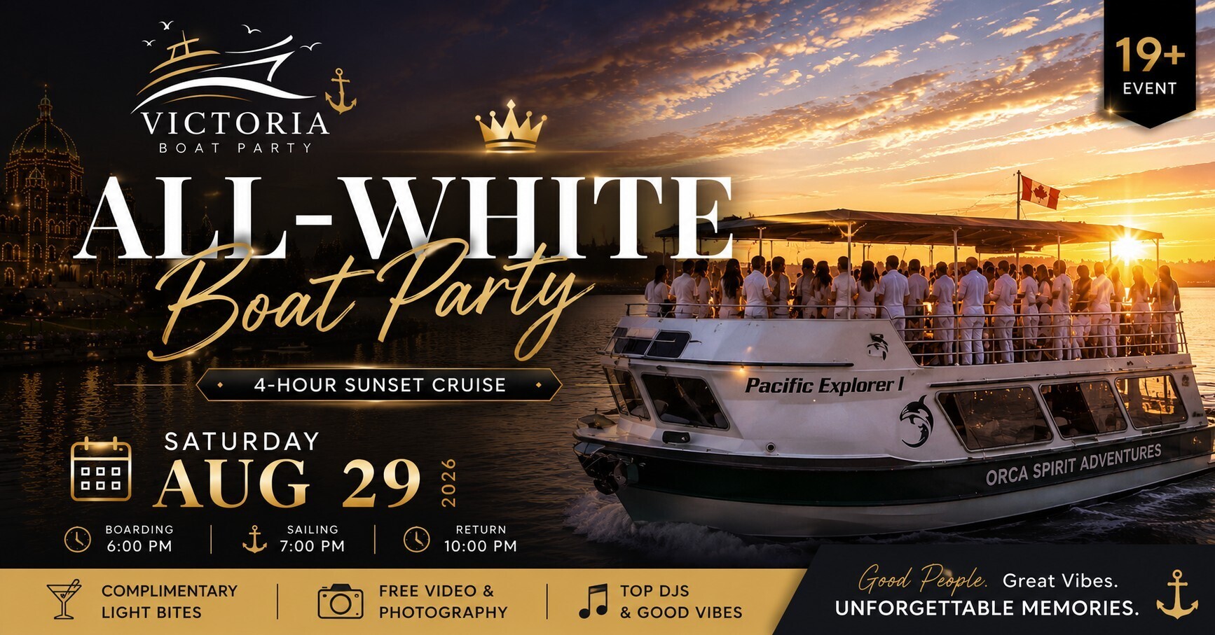 Victoria Boat Party: V.I.P All-White Boat Party !