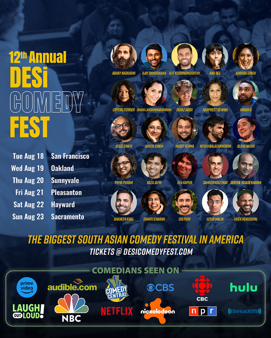 Desi Comedy Fest Sat Aug 22 7pm (Hayward) at The Douglas Morrisson Theatre