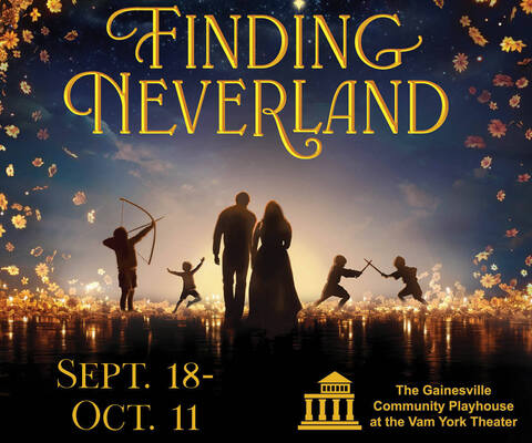 Event image for Finding Neverland, the Musical at the Gainesville Community Playhouse in Gainesville, FL 9/18-10/11