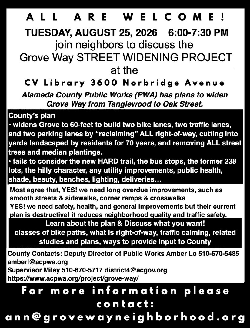 Grove Way Street Widening Project at Castro Valley Library