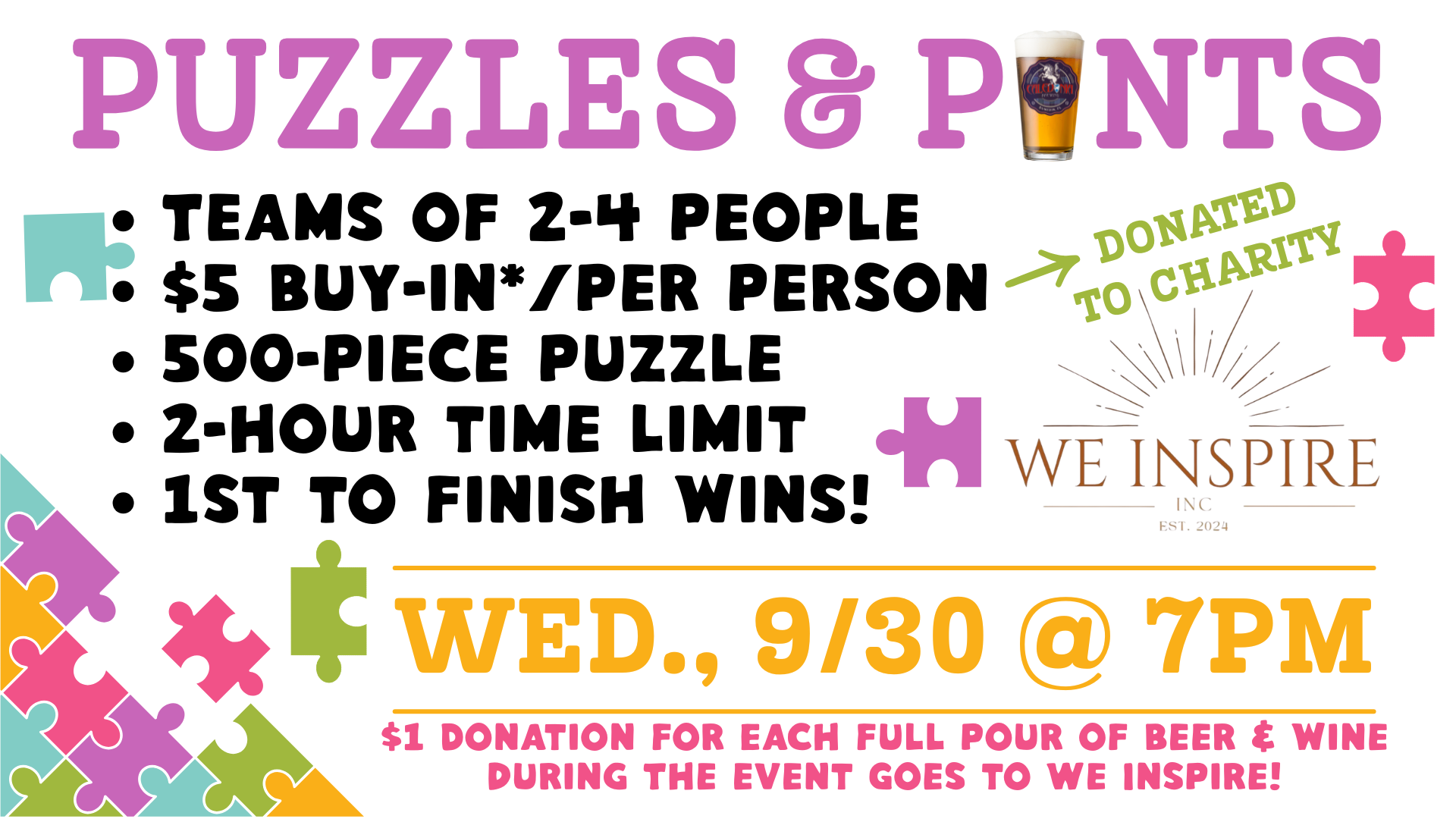 Puzzles & Pints Competition at Caledonia Brewing on Wednesday, Sept. 30 at 7 p.m.
