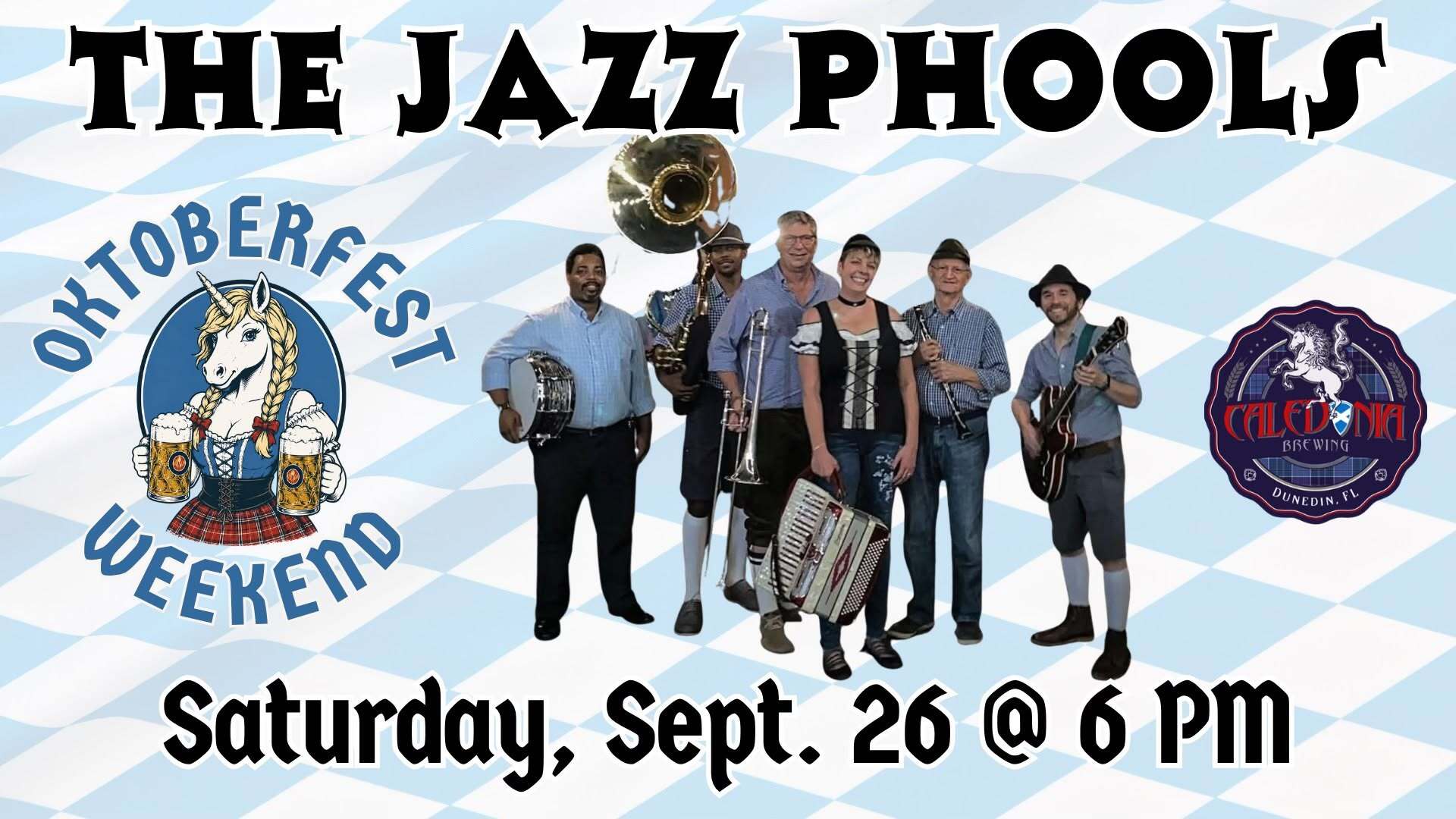 The Jazz Phools LIVE Oktoberfest Music at Caledonia Brewing on Saturday, Sept. 26 at 6 p.m.