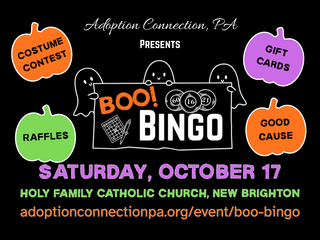 BOO! Bingo, Saturday October 17 at Holy Family Church Hall, New Brighton, PA