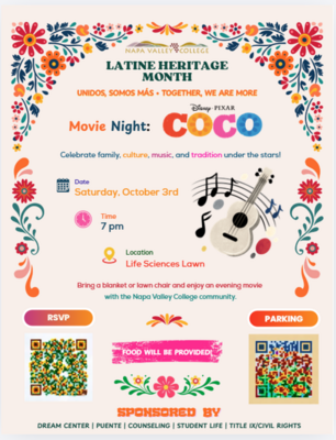 Free Showing of the Movie Coco with Food for Napa Community