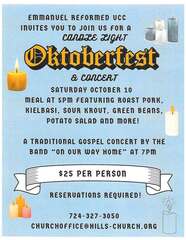 Oktoberfest dinner & Candlelight Concert October 10