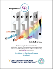 Celebrate Morgantown, WV, score on the national LGBTQ equality index