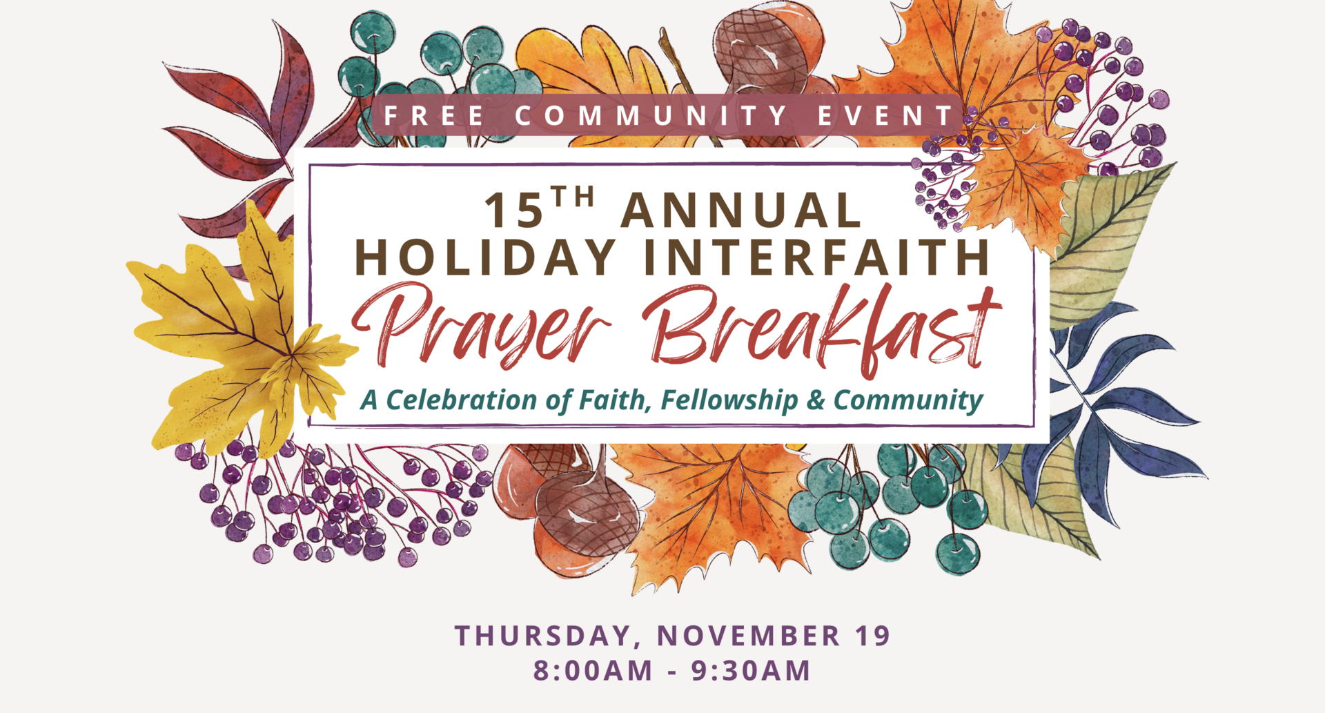 St. Paul’s Senior Services 15th Annual Holiday Interfaith Prayer Breakfast
