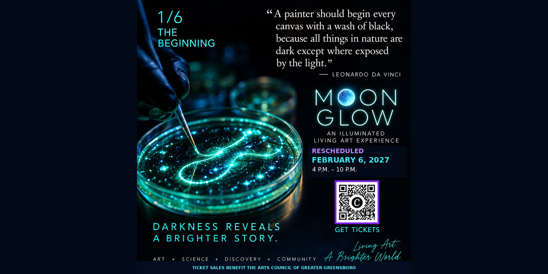 MOON GLOW, First Bioluminescent Art Exhibit in State, comes to Greensboro Feb. 6, 2027