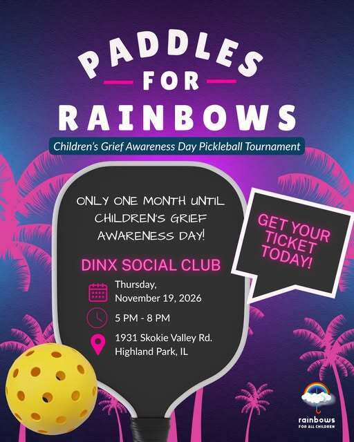Rainbows For All Children to Host “Paddles for Rainbows” Pickleball Event