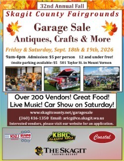 32nd ANNUAL  Skagit County Fairgrounds  FALL Garage Sale, Antiques, Crafts, Car Show & More